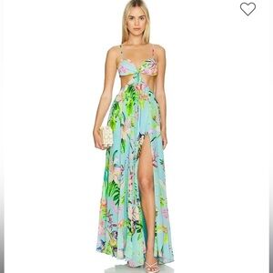 Rococo Sand Maxi Dress Turquoise Green Dress SMALL